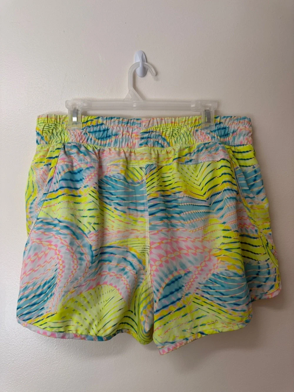 Women’s Neon Wave Printed Athletic Shorts - Picture 6 of 8